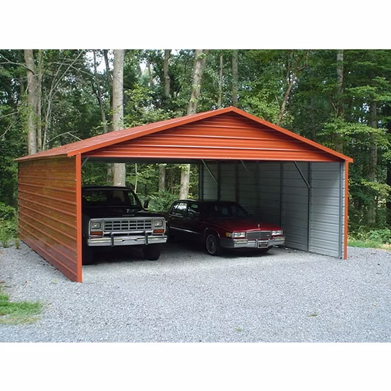 SC083 Conceptions portatives préfabriquées en acier adaptées aux besoins du client Garage préfabriqué de voiture d'abri en métal de construction